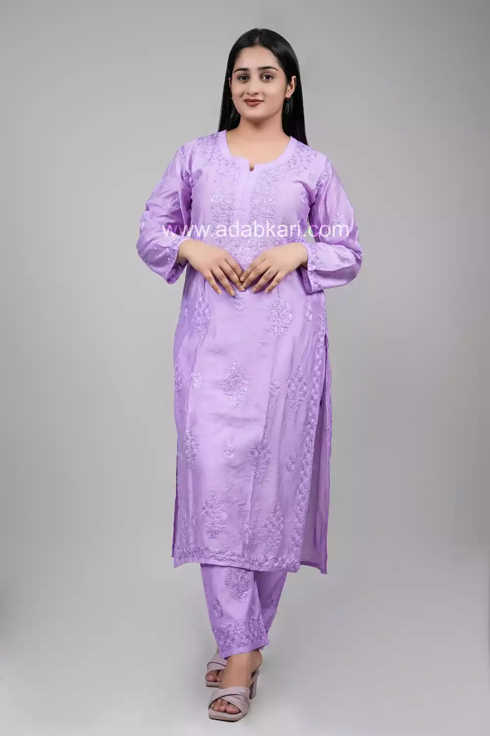 Purple Silk Chikankari Suits | Chikankari Palazzo Suits Online