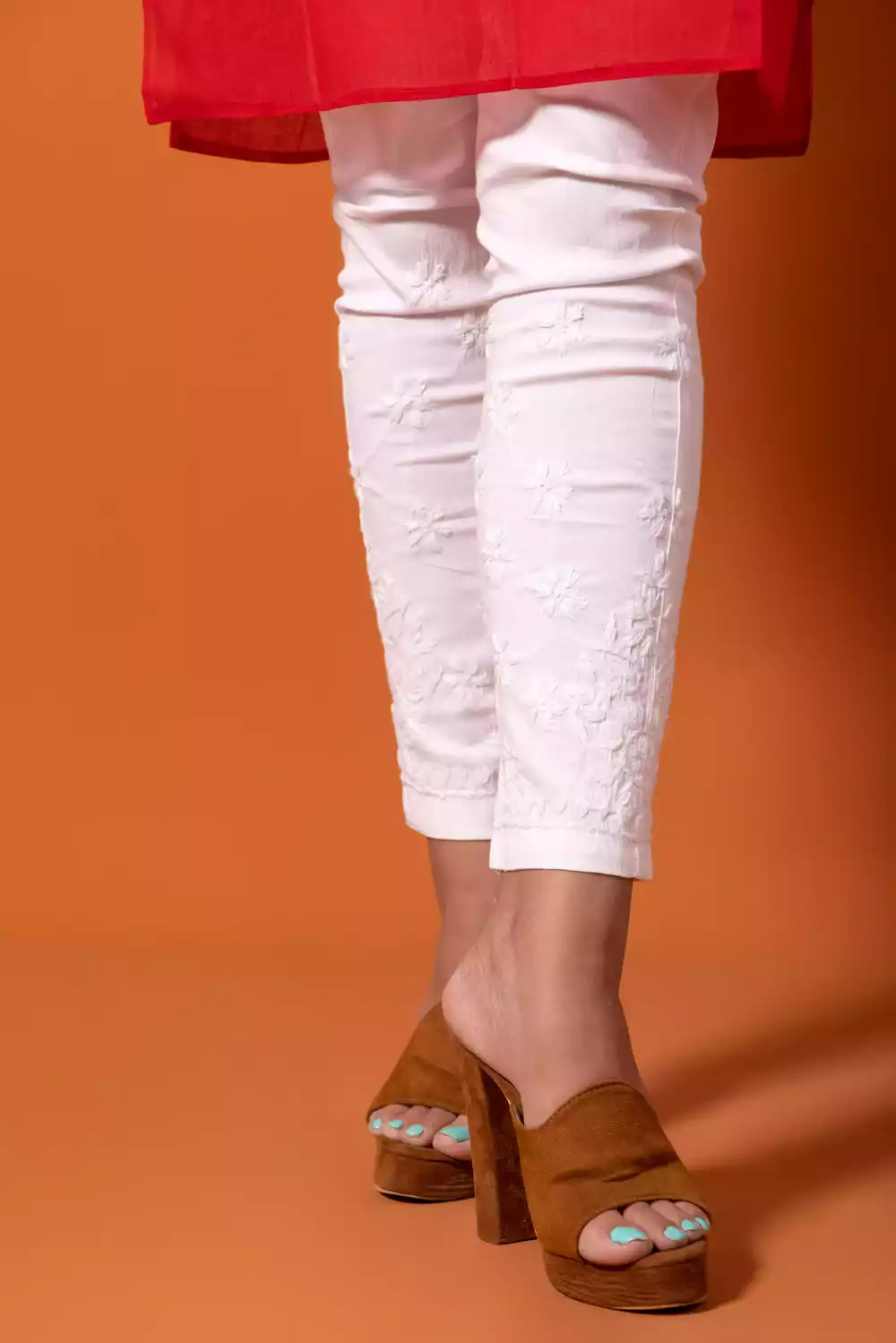 Online Lucknowi Chikankari Lycra Pant