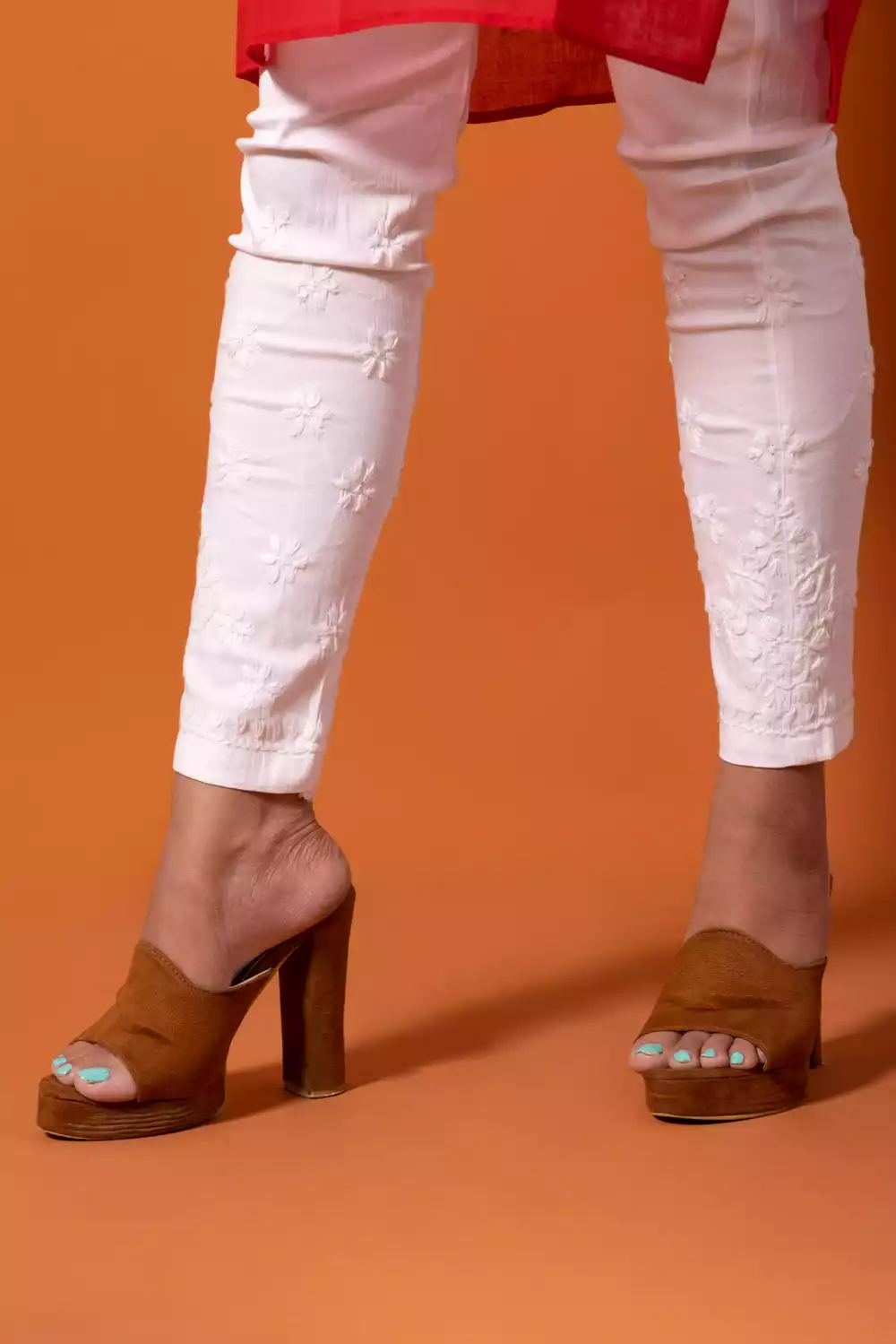 Online Lucknowi Chikankari Lycra Pant